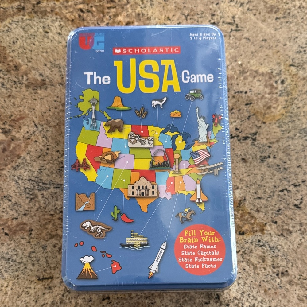 Scholastic USA Game -tin box